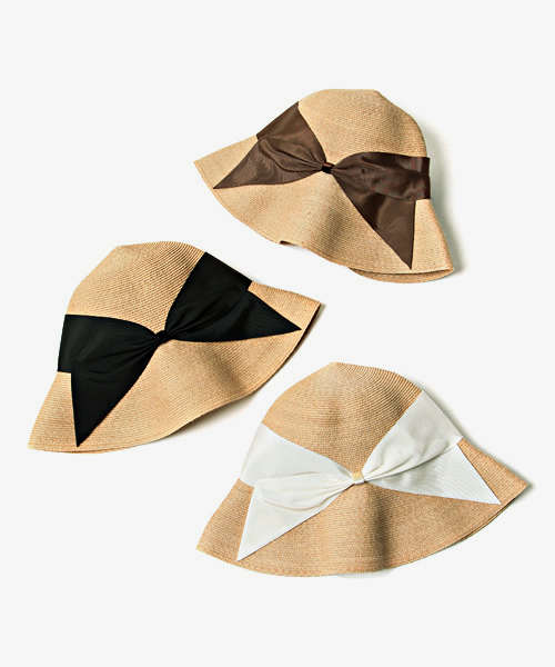 EFFE BEAMS(エッフェビームス)の「Athena New York / "RISAKO" ラフィア リボンハット(ハット・レディース・ブラック/チャコールグレー/クリーム・ONE SIZE)」の10枚目の写真