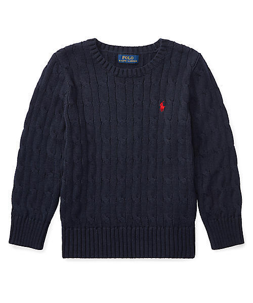 POLO RALPH LAUREN CHILDRENSWEAR(ポロ ラルフ ローレン チルドレンズウェア)の「ケーブルニット コットン セーター(ニット/セーター・キッズ・レッド/ネイビー/グレー・4T/3T)」の5枚目の写真