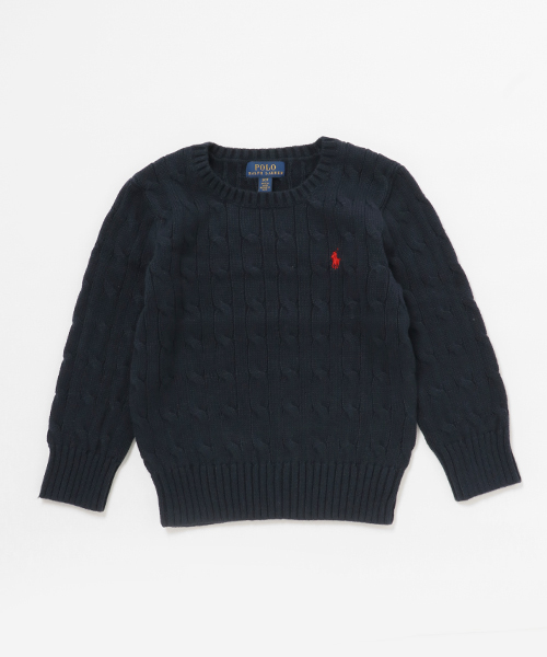 POLO RALPH LAUREN CHILDRENSWEAR(ポロ ラルフ ローレン チルドレンズウェア)の「ケーブルニット コットン セーター(ニット/セーター・キッズ・レッド/ネイビー/グレー・4T/3T)」の6枚目の写真
