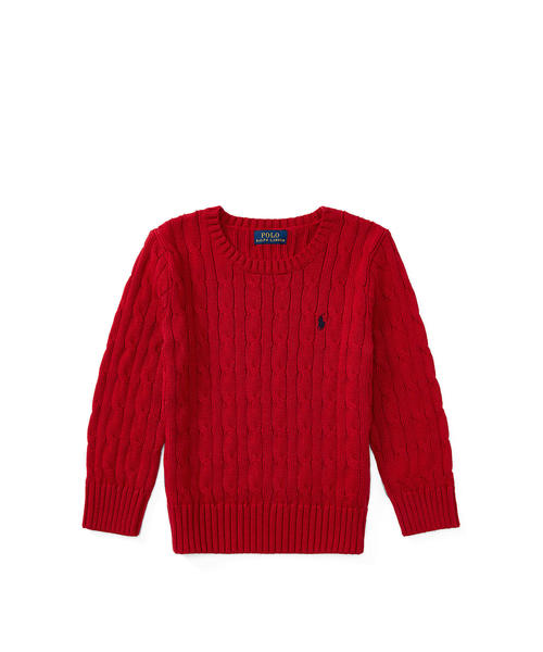 POLO RALPH LAUREN CHILDRENSWEAR(ポロ ラルフ ローレン チルドレンズウェア)の「ケーブルニット コットン セーター(ニット/セーター・キッズ・レッド/ネイビー/グレー・4T/3T)」の13枚目の写真