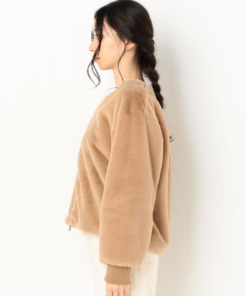 Another Edition（アナザーエディション）の「フェイクボアZIP BZ（ブルゾン・レディース・ベージュ・FREE）」の4枚目の写真