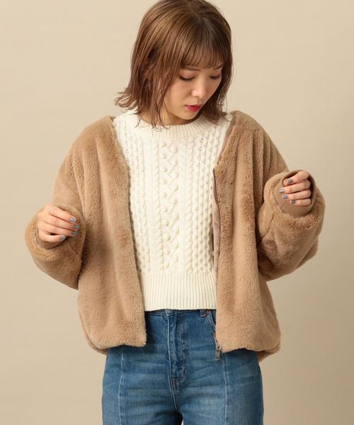 Another Edition（アナザーエディション）の「フェイクボアZIP BZ（ブルゾン・レディース・ベージュ・FREE）」の19枚目の写真