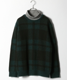 RAGEBLUE | チェック柄モヘヤニットクルー/777210(ニット/セーター)