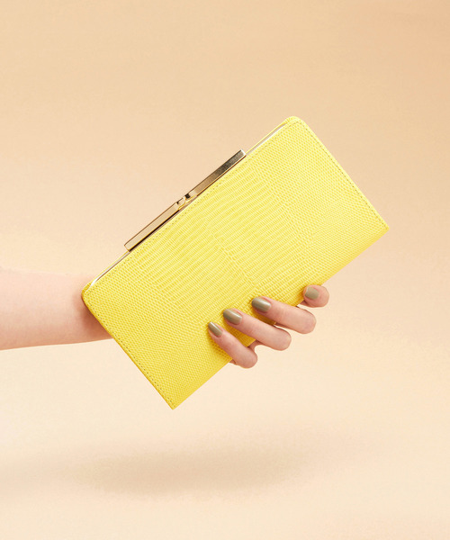 TOPKAPI(トプカピ)の「【TOPKAPI/トプカピ】LUCIA ルチア イタリアンレザー リザード型押し がま口 レディース 長財布(財布・レディース・クリーム/グレイッシュベージュ/ブラック/ブルーグレー/ミント/グレー×ピンク/イエロー/マジェンタ/ライトベージュ/トップグレー・FREE)」の9枚目の写真