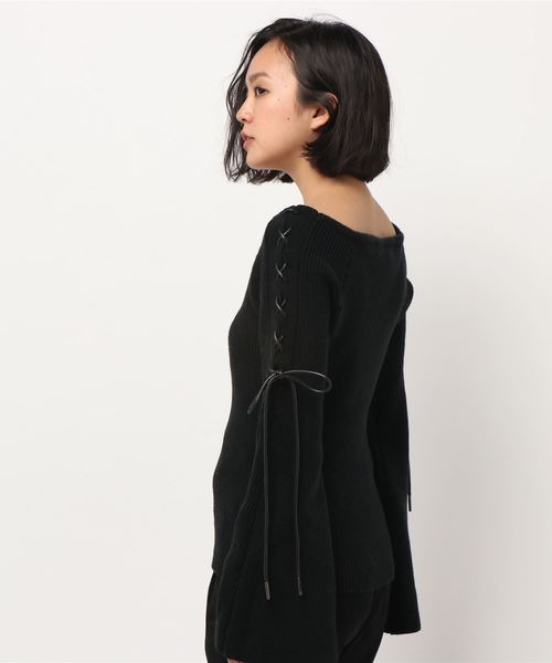 SLY（スライ）の「SHOULDER LACE MG TOPS（ニット/セーター・レディース・ブラック/オフホワイト/ダークグレー/オレンジ系その他・1/2）」の8枚目の写真