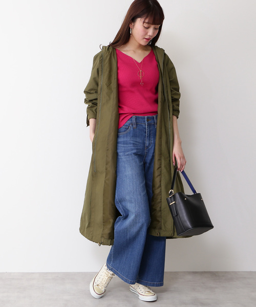 N.（N. Natural Beauty Basic）（エヌエヌナチュラルビューティーベーシック）の「◆ミリタリーロングコート（ミリタリージャケット・レディース・ネイビー/カーキ・MEDIUM）」の3枚目の写真