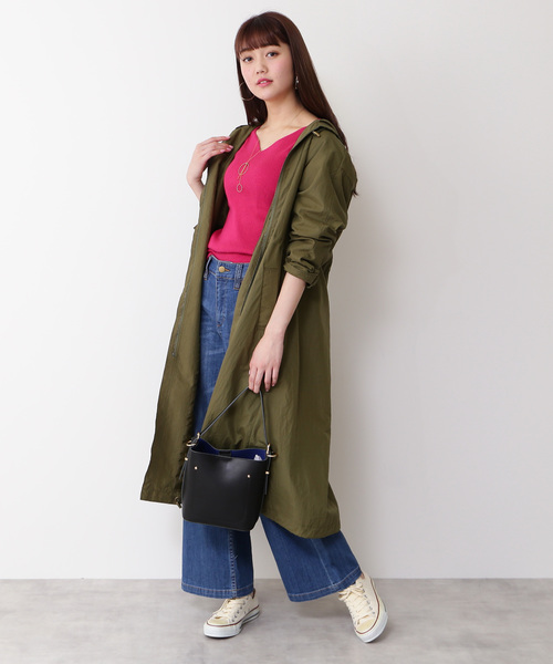 N.（N. Natural Beauty Basic）（エヌエヌナチュラルビューティーベーシック）の「◆ミリタリーロングコート（ミリタリージャケット・レディース・ネイビー/カーキ・MEDIUM）」の4枚目の写真