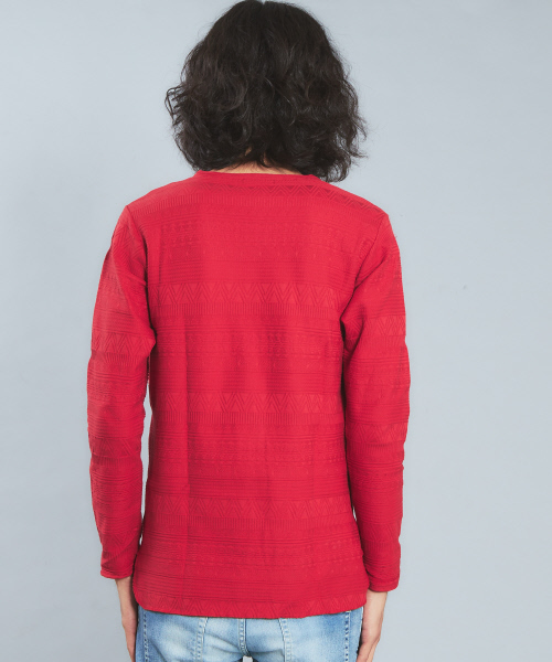 5351 POUR LES HOMMES(ゴーサンゴーイチプールオム)の「NativeリンクスVネックカットソー(Tシャツ/カットソー・メンズ・ホワイト/ブラック/レッド/カーキ・44/46/48)」の7枚目の写真
