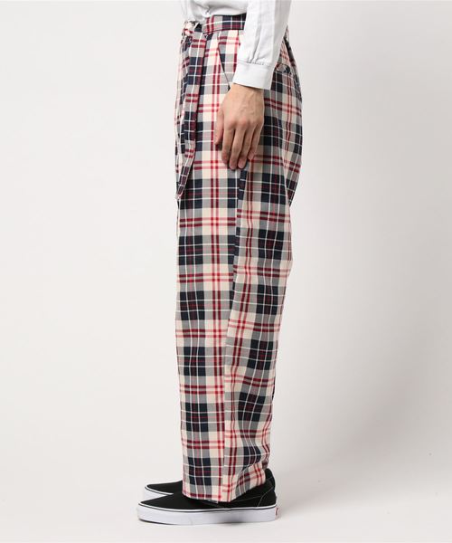 WEGO（ウィゴー）の「WEGO/チェックベルトワイドスラックス（スラックス・メンズ・ベージュ系その他2・MEDIUM/LARGE）」の3枚目の写真