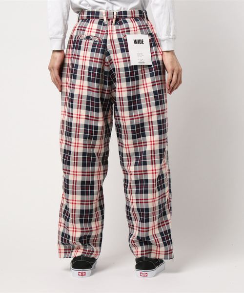 WEGO（ウィゴー）の「WEGO/チェックベルトワイドスラックス（スラックス・メンズ・ベージュ系その他2・MEDIUM/LARGE）」の2枚目の写真