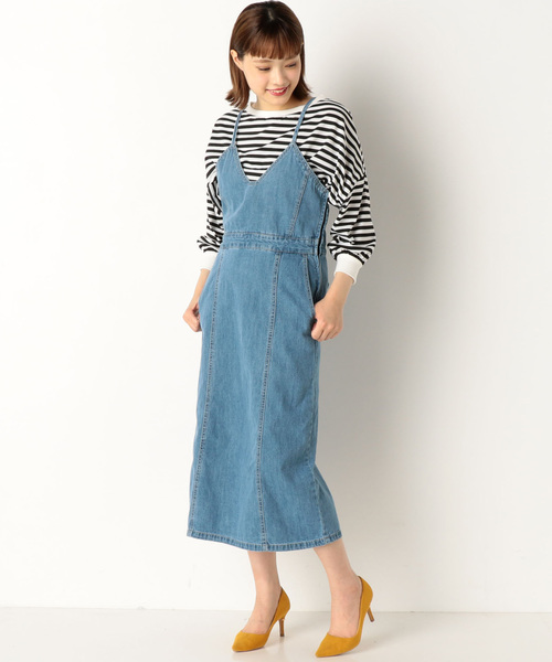 Archives アルシーヴ の ノースリーブデニムキャミワンピース ワンピース Wear