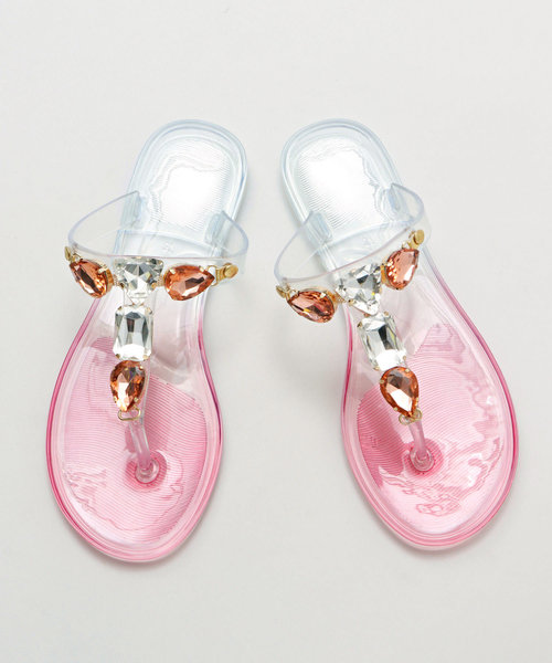 チャイハネ(チャイハネ)の「【チャイハネ】クリアビジュートングサンダル(サンダル・レディース・ブルー/ピンク/イエロー・LARGE/MEDIUM)」の1枚目の写真