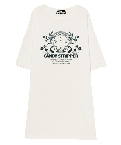 Candy Stripper（キャンディストリッパー）の「CANDY IN TOKYO CITY TEE ワンピース（ワンピース・レディース・ブラック/オフホワイト/ピンク・2）」の2枚目の写真