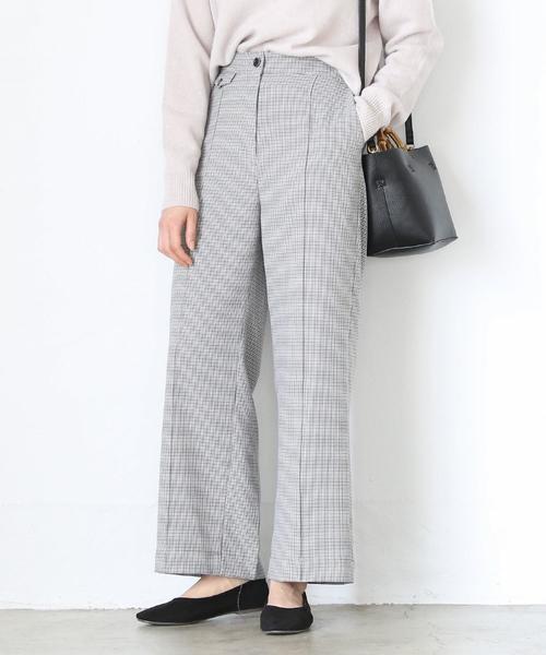 coen（コーエン）の「チェックセミワイドパンツ（その他パンツ・レディース・ブラウン/ブラック・LARGE/MEDIUM/SMALL）」の2枚目の写真