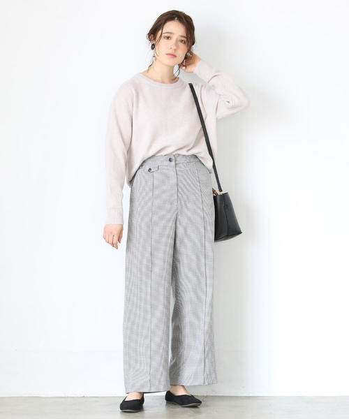 coen（コーエン）の「チェックセミワイドパンツ（その他パンツ・レディース・ブラウン/ブラック・LARGE/MEDIUM/SMALL）」の3枚目の写真