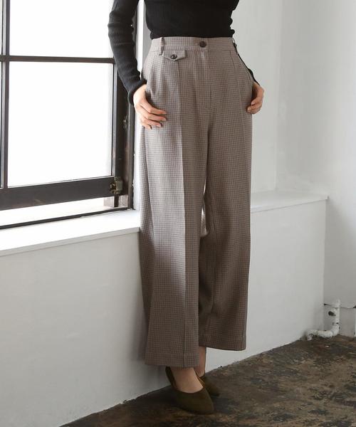 coen（コーエン）の「チェックセミワイドパンツ（その他パンツ・レディース・ブラウン/ブラック・LARGE/MEDIUM/SMALL）」の7枚目の写真