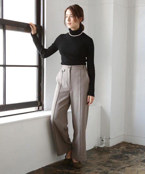 coen（コーエン）の「チェックセミワイドパンツ（その他パンツ・レディース・ブラウン/ブラック・LARGE/MEDIUM/SMALL）」の5枚目の写真