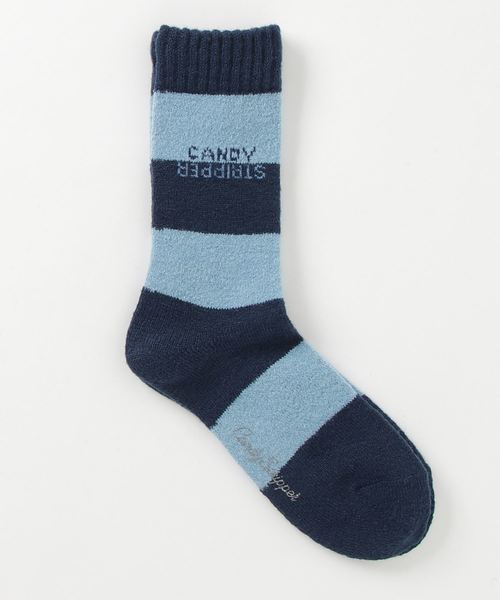 Candy Stripper（キャンディストリッパー）の「INVERSE LOGO BORDER ソックス（ソックス/靴下・レディース・ブラック/ネイビー/ピンク・FREE）」の4枚目の写真