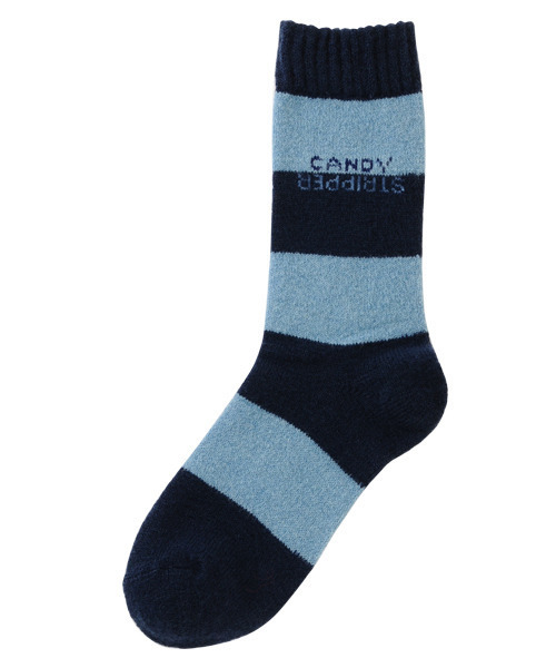 Candy Stripper（キャンディストリッパー）の「INVERSE LOGO BORDER ソックス（ソックス/靴下・レディース・ブラック/ネイビー/ピンク・FREE）」の5枚目の写真
