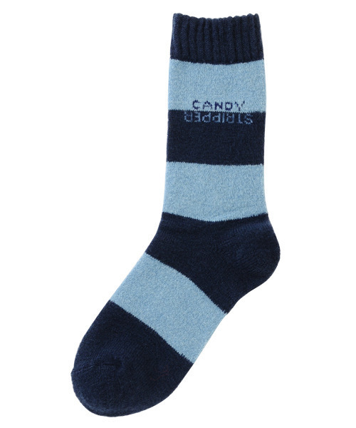 Candy Stripper（キャンディストリッパー）の「INVERSE LOGO BORDER ソックス（ソックス/靴下・レディース・ブラック/ネイビー/ピンク・FREE）」の6枚目の写真