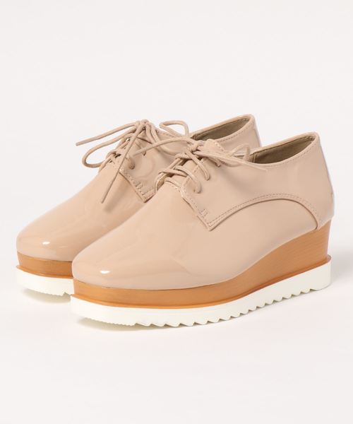 attagirl（アタガール）の「厚底 ウェッジヒール レースアップ シューズ（ドレスシューズ・レディース・ホワイト/ブラック/シルバー/ベージュ/ブラック系その他・L/LL/M/S）」の4枚目の写真