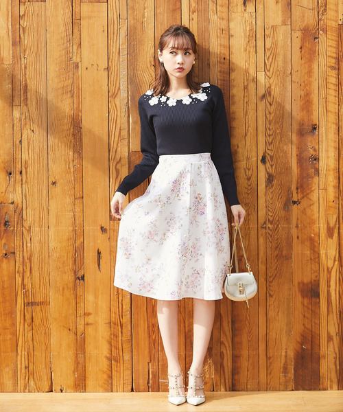 トッコクローゼットtoccocloset オパールフラワープリントフレア