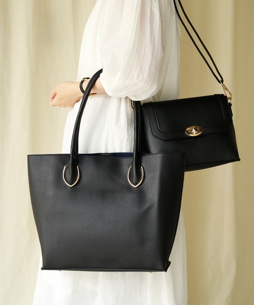 セール 2個セット トートバッグ ポシェット レディースバッグ ミニショルダーバッグ付き 2way 3way 通勤通学 トートバッグ Vitafelice ヴィータフェリーチェ のファッション通販 Zozotown