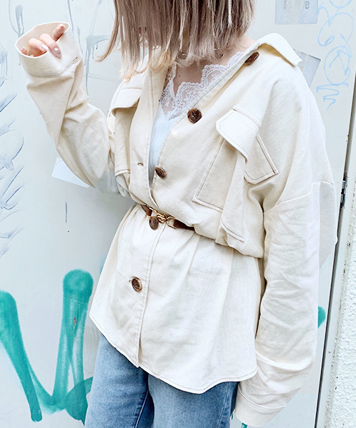 apres jour（アプレジュール）の「アソートビッグシャツ【ZOZOTOWN限定アイテム】（シャツ/ブラウス・レディース・その他/ライトベージュ/ベージュ/ラベンダー/モカ/ブラウン系その他/ナチュラル/ピンクベージュ・フリー）」の5枚目の写真