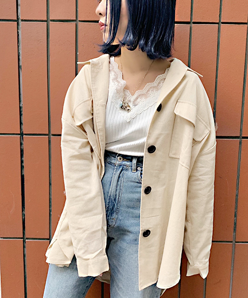 apres jour（アプレジュール）の「アソートビッグシャツ【ZOZOTOWN限定アイテム】（シャツ/ブラウス・レディース・その他/ライトベージュ/ベージュ/ラベンダー/モカ/ブラウン系その他/ナチュラル/ピンクベージュ・フリー）」の6枚目の写真