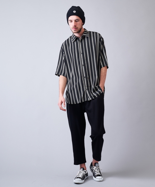 Luv maison（ラブメゾン）の「マルチストライプビッグシャツ（シャツ/ブラウス・メンズ・ホワイト/ブラック・M/L）」の10枚目の写真