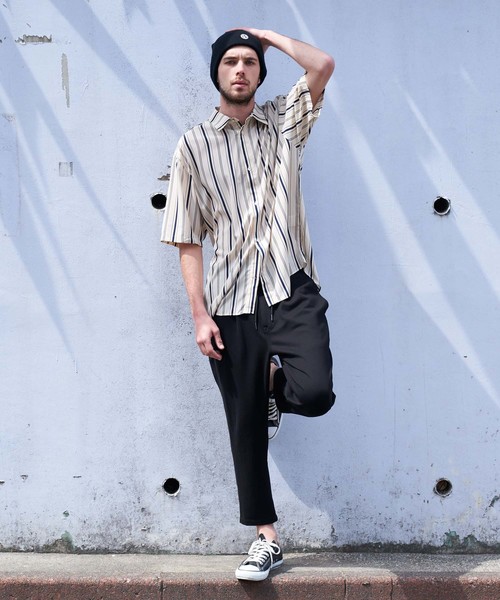 Luv maison（ラブメゾン）の「マルチストライプビッグシャツ（シャツ/ブラウス・メンズ・ホワイト/ブラック・M/L）」の11枚目の写真