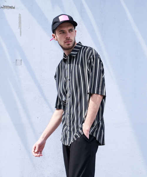 Luv maison（ラブメゾン）の「マルチストライプビッグシャツ（シャツ/ブラウス・メンズ・ホワイト/ブラック・M/L）」の17枚目の写真