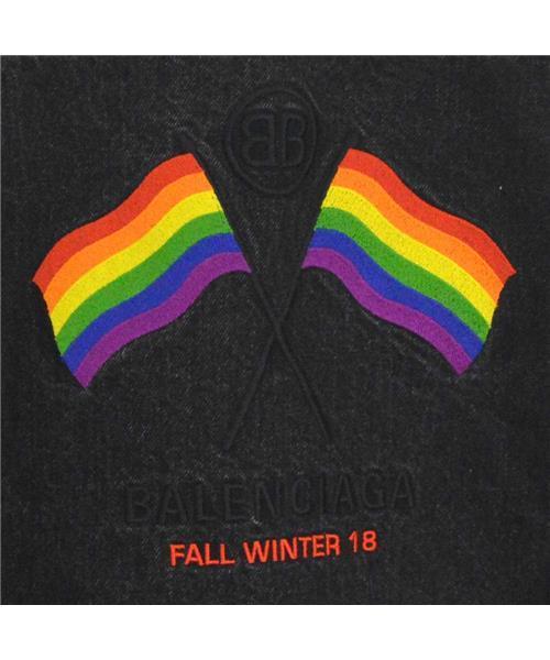 ブランド古着】レインボーフラッグ刺繍デニムジャケット（デニム