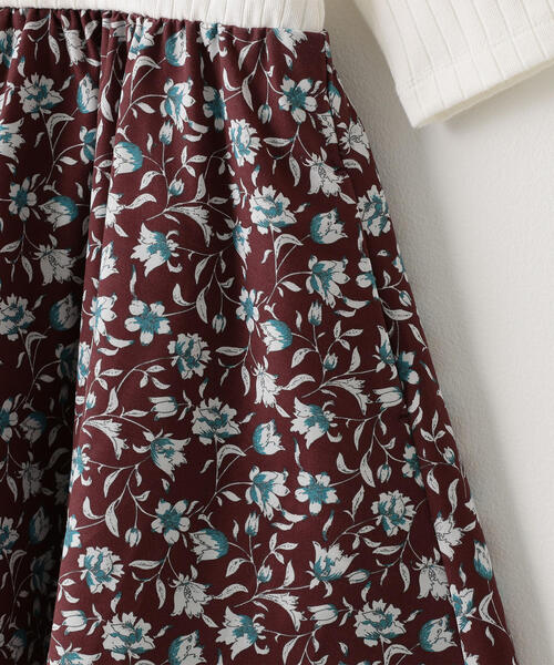 green label relaxing（グリーンレーベルリラクシング）の「【キッズ】ハリヌキ×フラワー柄ワンピース（ワンピース・キッズ・ネイビー/オフホワイト・105/115/125/135）」の6枚目の写真