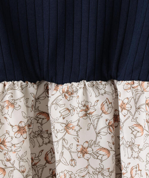 green label relaxing（グリーンレーベルリラクシング）の「【キッズ】ハリヌキ×フラワー柄ワンピース（ワンピース・キッズ・ネイビー/オフホワイト・105/115/125/135）」の10枚目の写真