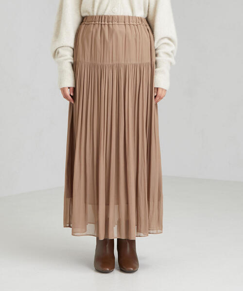 green label relaxing（グリーンレーベルリラクシング）の「FFC ヨウリュウ ギャザー スカート ※（スカート・レディース・ブラック/ブラウン/ナチュラル/ターコイズブルー・36/38）」の10枚目の写真