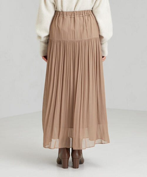 green label relaxing（グリーンレーベルリラクシング）の「FFC ヨウリュウ ギャザー スカート ※（スカート・レディース・ブラック/ブラウン/ナチュラル/ターコイズブルー・36/38）」の8枚目の写真