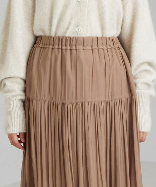 green label relaxing（グリーンレーベルリラクシング）の「FFC ヨウリュウ ギャザー スカート ※（スカート・レディース・ブラック/ブラウン/ナチュラル/ターコイズブルー・36/38）」の7枚目の写真