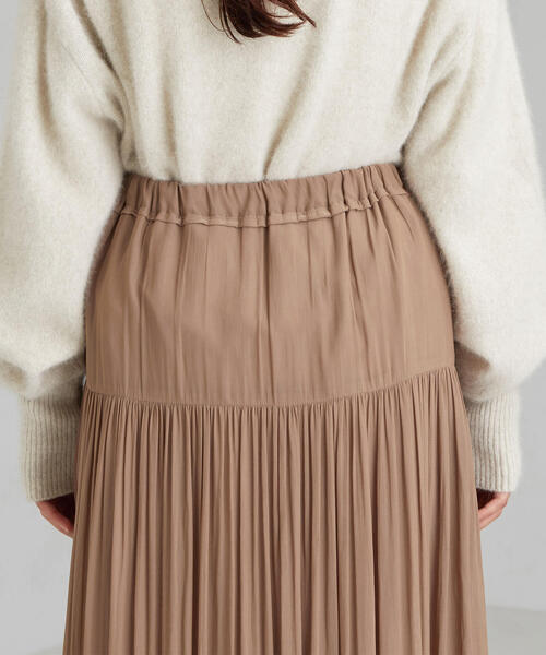 green label relaxing（グリーンレーベルリラクシング）の「FFC ヨウリュウ ギャザー スカート ※（スカート・レディース・ブラック/ブラウン/ナチュラル/ターコイズブルー・36/38）」の6枚目の写真