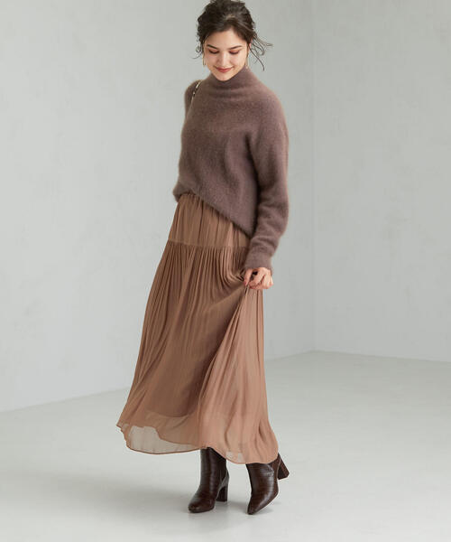 green label relaxing（グリーンレーベルリラクシング）の「FFC ヨウリュウ ギャザー スカート ※（スカート・レディース・ブラック/ブラウン/ナチュラル/ターコイズブルー・36/38）」の22枚目の写真