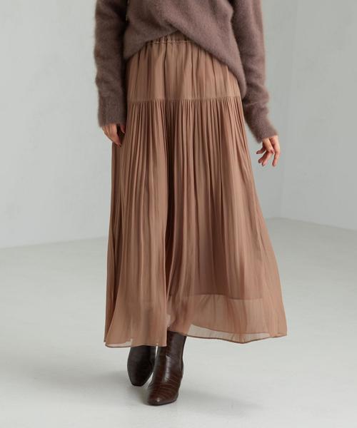 green label relaxing（グリーンレーベルリラクシング）の「FFC ヨウリュウ ギャザー スカート ※（スカート・レディース・ブラック/ブラウン/ナチュラル/ターコイズブルー・36/38）」の17枚目の写真