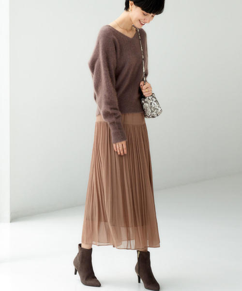 green label relaxing（グリーンレーベルリラクシング）の「FFC ヨウリュウ ギャザー スカート ※（スカート・レディース・ブラック/ブラウン/ナチュラル/ターコイズブルー・36/38）」の16枚目の写真