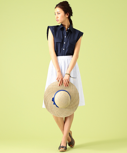 B:MING by BEAMS（ビーミングバイビームス）の「ビーミング by ビームス / ウィンドーレーススカート（スカート・レディース・ホワイト/ネイビー・SMALL/MEDIUM）」の12枚目の写真