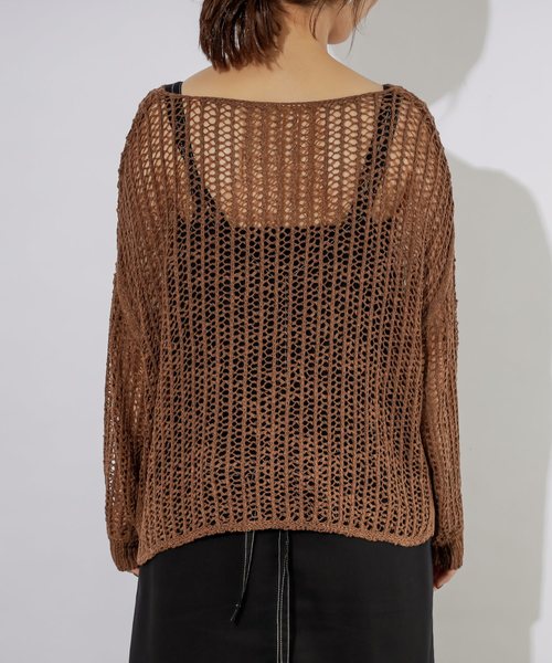 natural couture（ナチュラルクチュール）の「テープヤーンメッシュプルオーバー（ニット/セーター・レディース・モカ/ベージュ/ミント・FREE）」の17枚目の写真