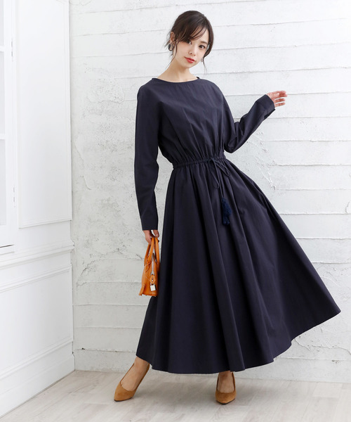 Girly Doll（ガーリードール）の「ウエストブラウジング ワンピース（ワンピース・レディース・ネイビー/ブルー系その他/キャメル/イエロー系その他・FREE）」の5枚目の写真