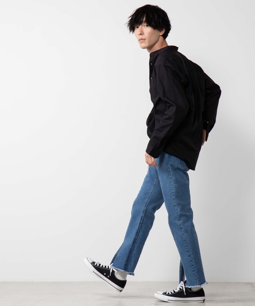 WEGO（ウィゴー）の「WEGO/ストレッチブロードバンドカラーポプリンシャツ（シャツ/ブラウス・メンズ・ホワイト/ブラック/ベージュ・MEDIUM/LARGE）」の10枚目の写真