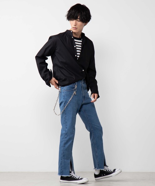 WEGO（ウィゴー）の「WEGO/ストレッチブロードバンドカラーポプリンシャツ（シャツ/ブラウス・メンズ・ホワイト/ブラック/ベージュ・MEDIUM/LARGE）」の11枚目の写真