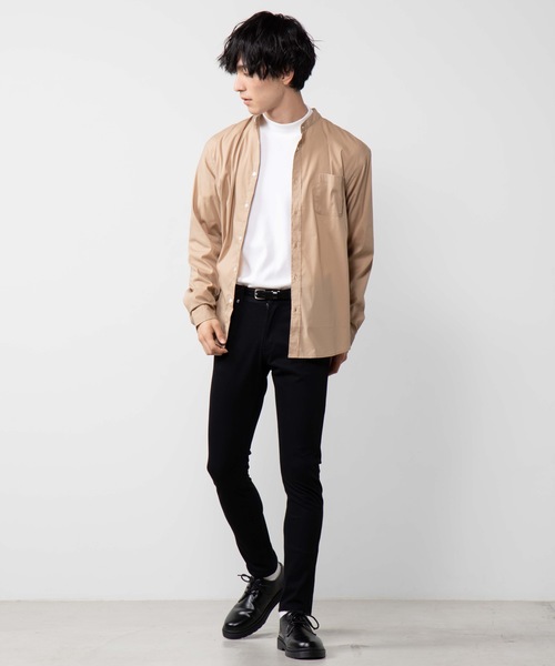 WEGO（ウィゴー）の「WEGO/ストレッチブロードバンドカラーポプリンシャツ（シャツ/ブラウス・メンズ・ホワイト/ブラック/ベージュ・MEDIUM/LARGE）」の12枚目の写真