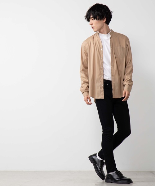 WEGO（ウィゴー）の「WEGO/ストレッチブロードバンドカラーポプリンシャツ（シャツ/ブラウス・メンズ・ホワイト/ブラック/ベージュ・MEDIUM/LARGE）」の13枚目の写真