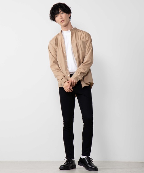 WEGO（ウィゴー）の「WEGO/ストレッチブロードバンドカラーポプリンシャツ（シャツ/ブラウス・メンズ・ホワイト/ブラック/ベージュ・MEDIUM/LARGE）」の14枚目の写真